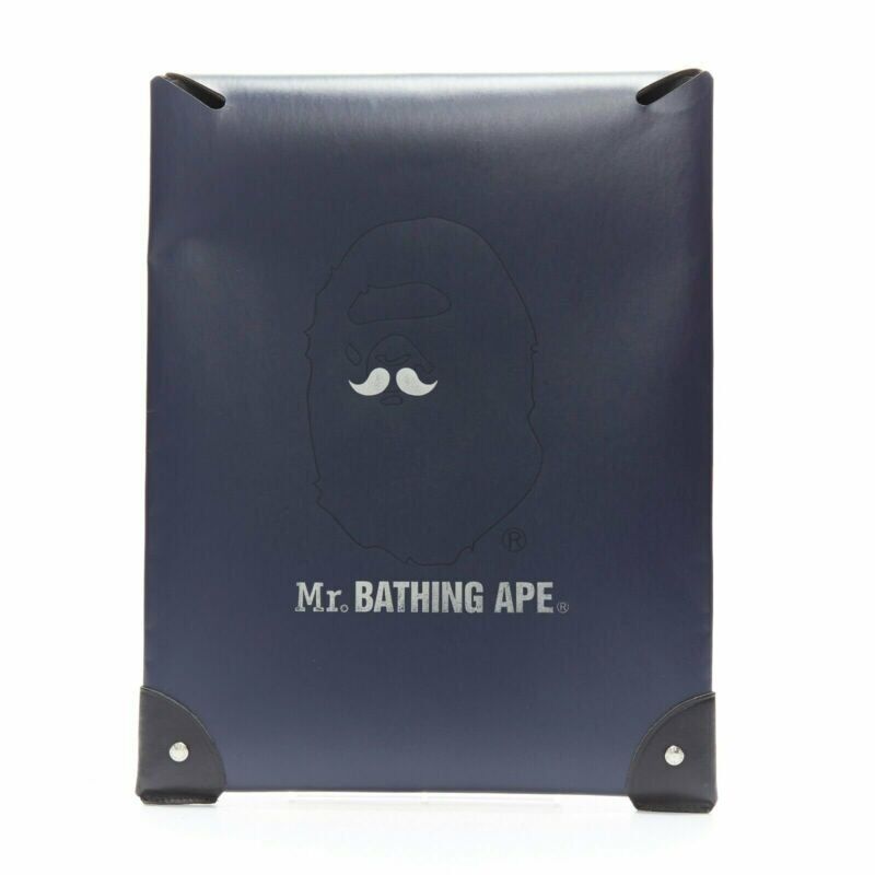 MR.BATHING APE GLOBE-TROTTER 2011 navy blue envelope document case valcan fiber