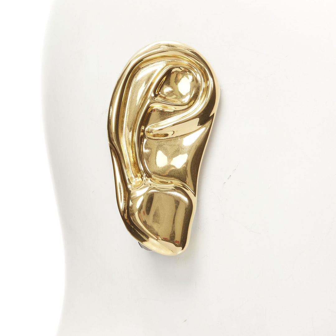 rare GUCCI ALESSANDRO MICHELE Runway Surrealist gold ear clip on earring single