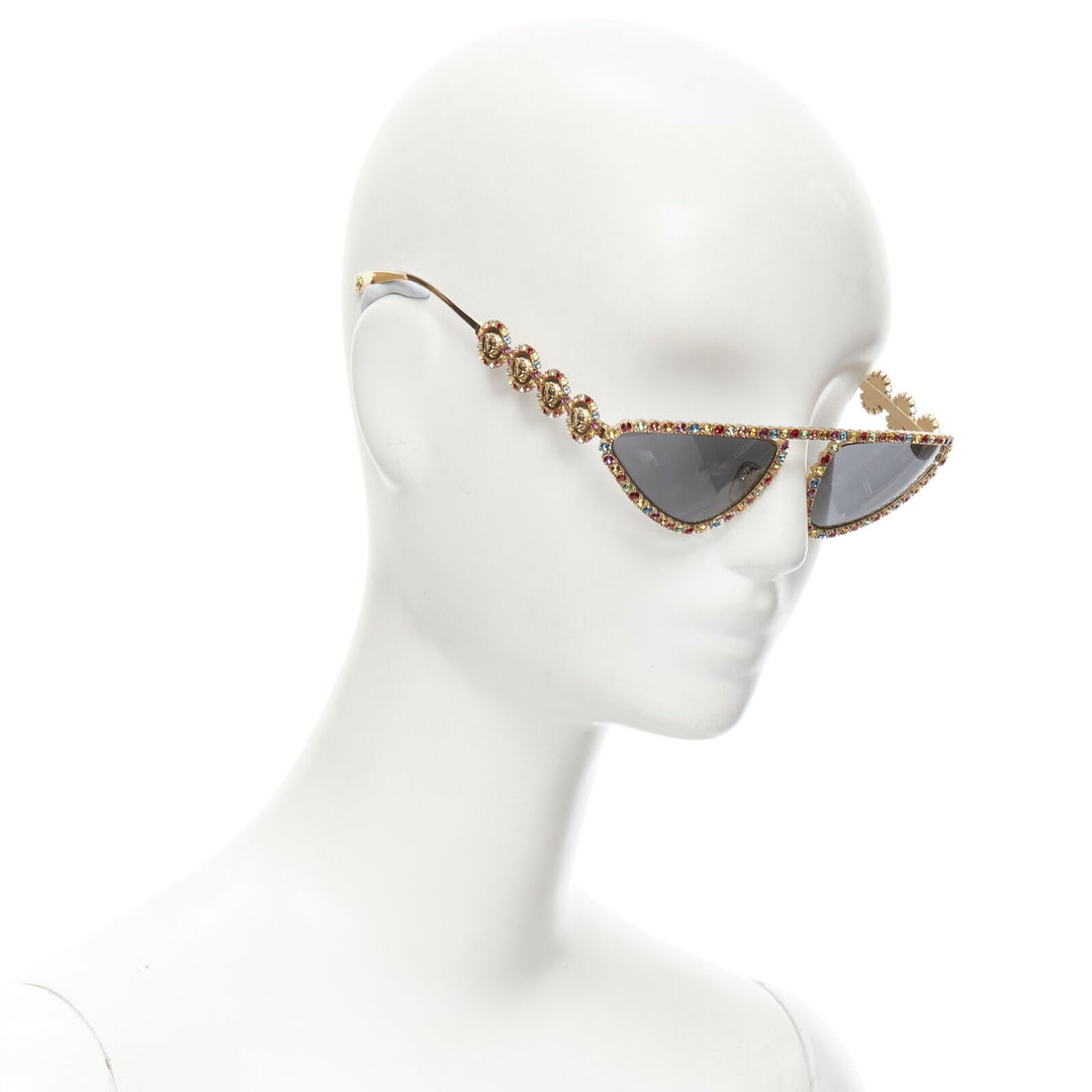 VERSACE 2019 Runway Signature Medusa rhinestone crystal sunglasses Rare