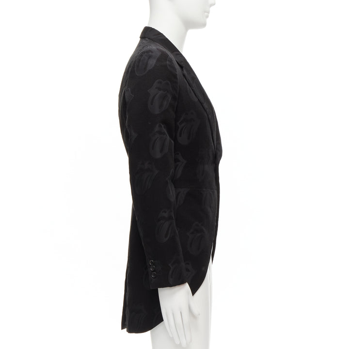 COMME DES GARCONS HOMME PLUS 2005 Rolling Stone jacquard black tailcoat blazer M