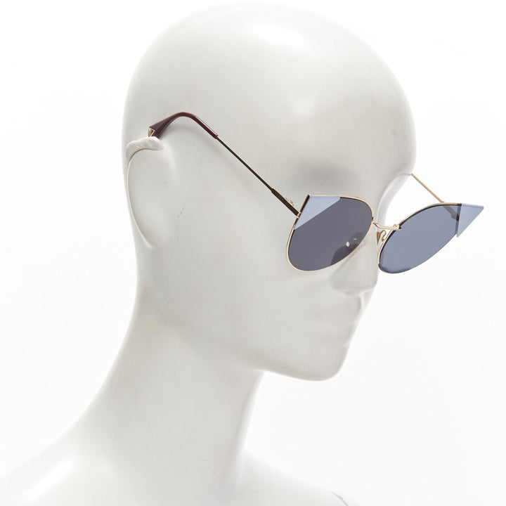 FENDI FF0190/S 000A9 blue pointed cat eye flat sunglasses