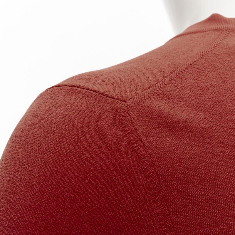 ALAIA Signature cropped stretch knit button cardigan Ecarlate red FR38 S