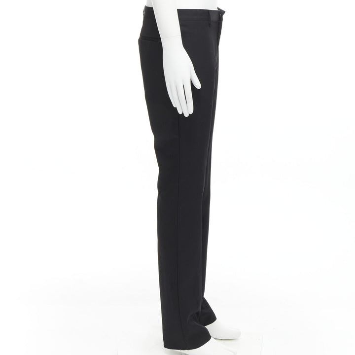 GIVENCHY 100% wool black straight leg trousers pants EU48 M