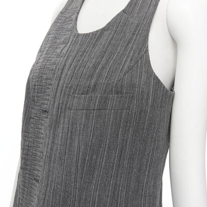 rare vintage JUNYA WATANABE 1992 grey crinkled deconstructed pullover vest