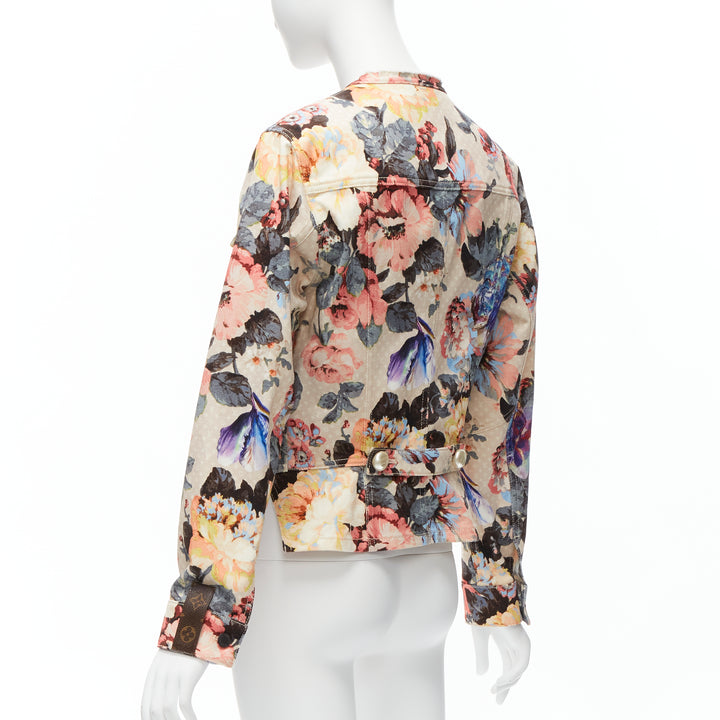 LOUIS VUITTON 2022 Runway Vintage Flower pearl button cropped jacket FR34 X
