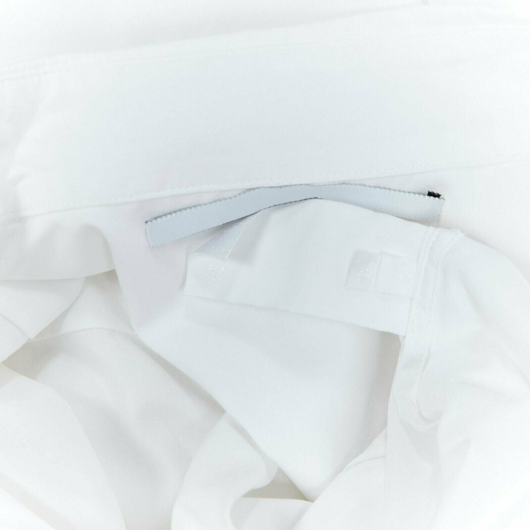 ROSETTA GETTY white cotton maxi long shirt dress apron fold minimal tie US0 XS