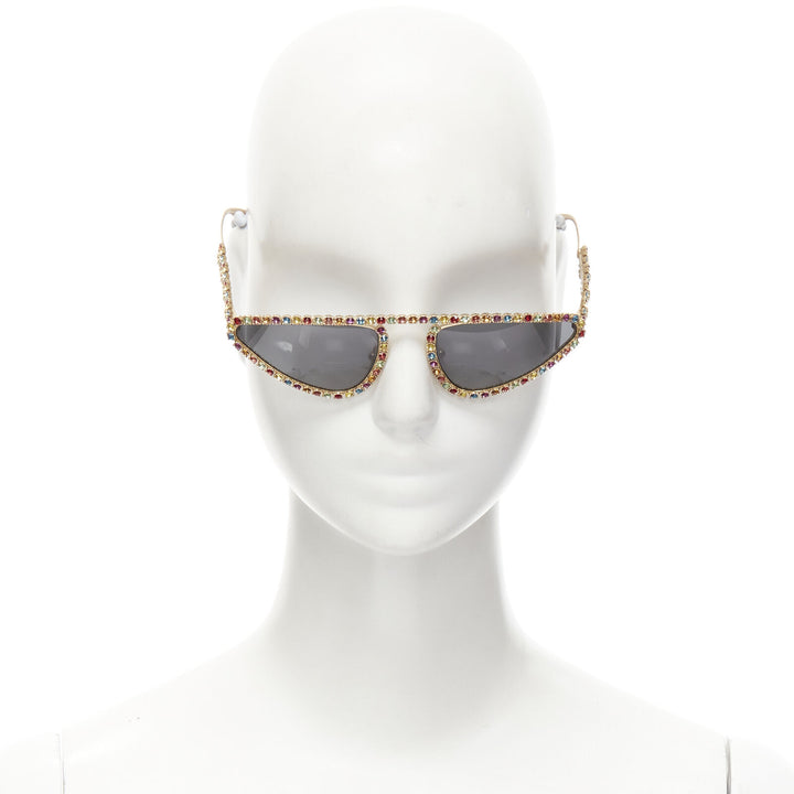 VERSACE 2019 Runway Signature Medusa rhinestone crystal sunglasses Rare