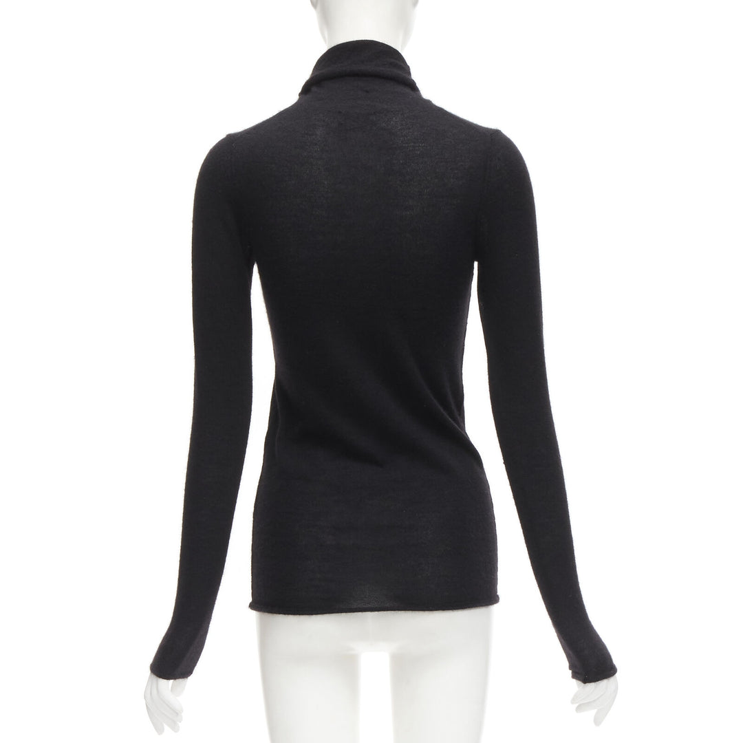 CLUB MONACO 100% Italian cashmere black turtleneck long sleeves sweater S