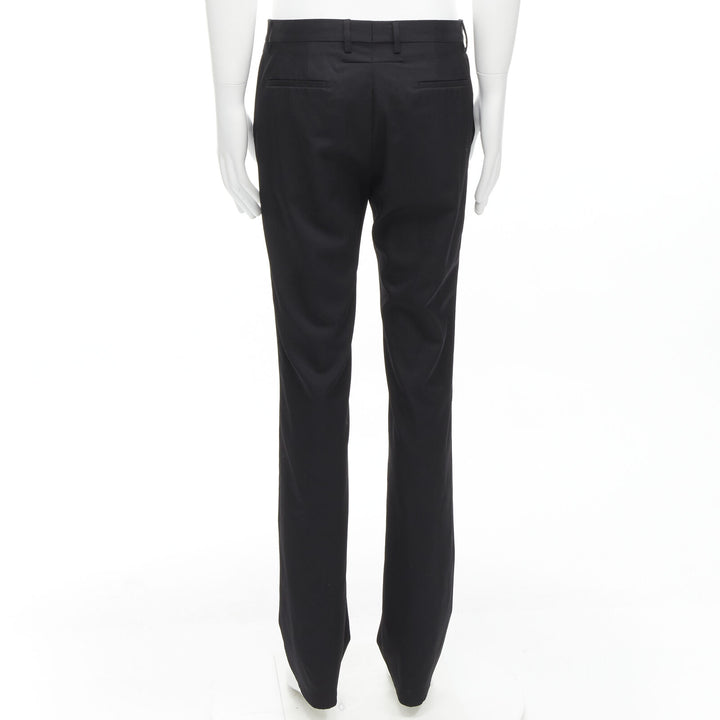 GIVENCHY 100% wool black straight leg trousers pants EU48 M