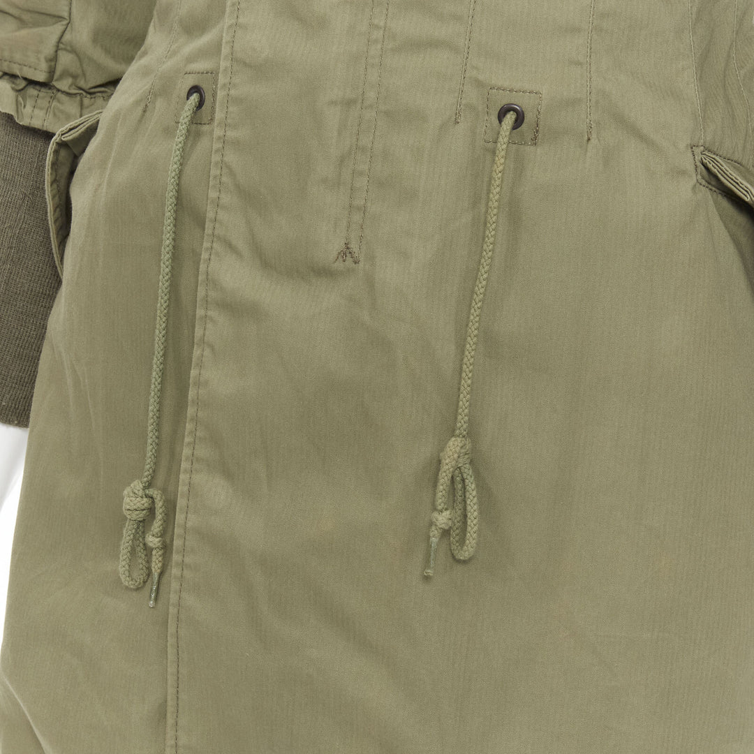 JUNYA WATANABE 2010 green cotton fitted waist fisherman parka coat XS