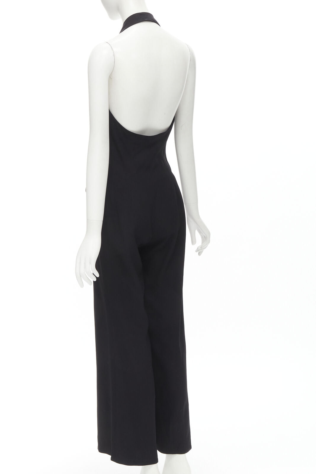 MOSCHINO Vintage Cheap Chic halter backless double breasted slit jumpsuit IT42 M