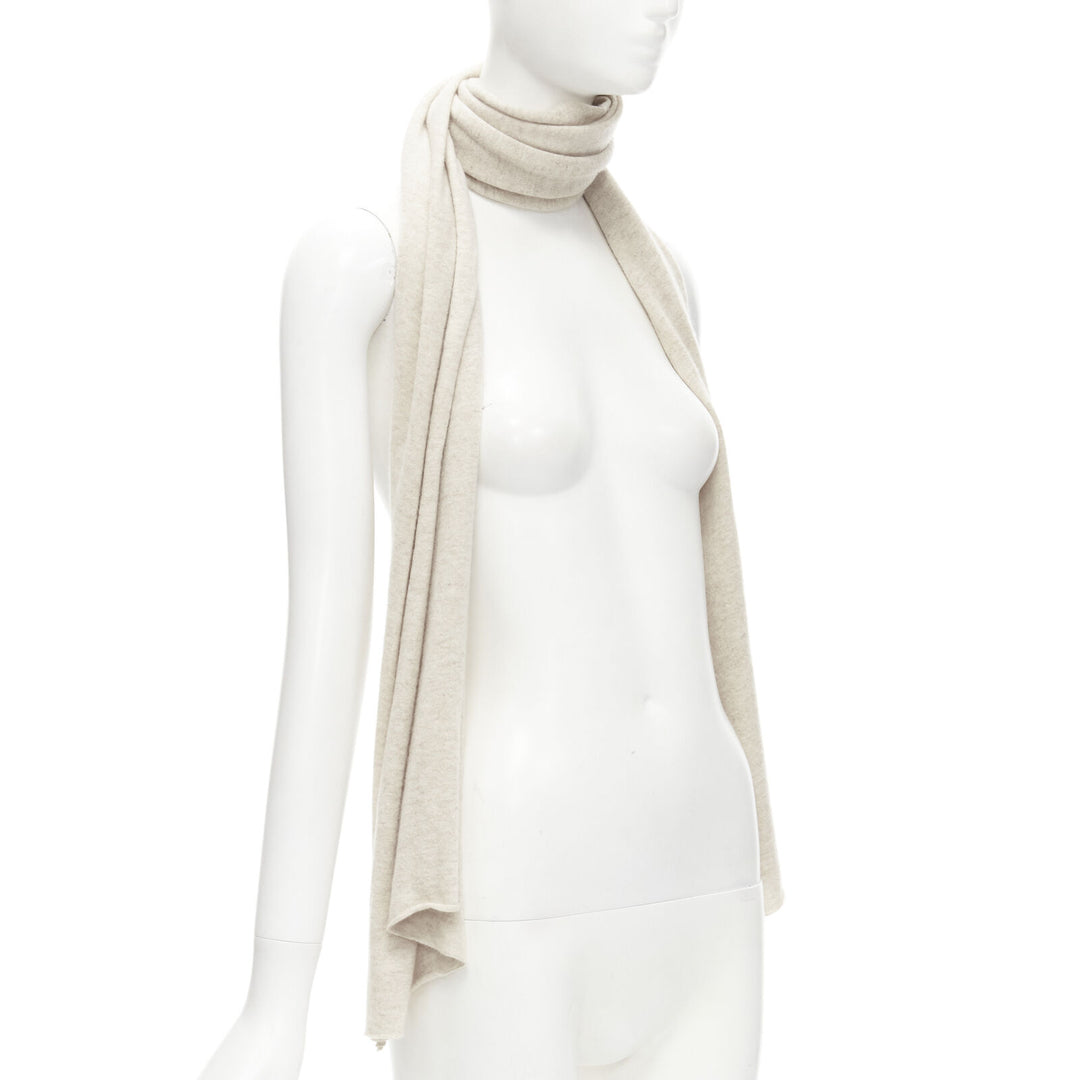 BRUNELLO CUCINELLI 100% cashmere beige rolled edges scarf