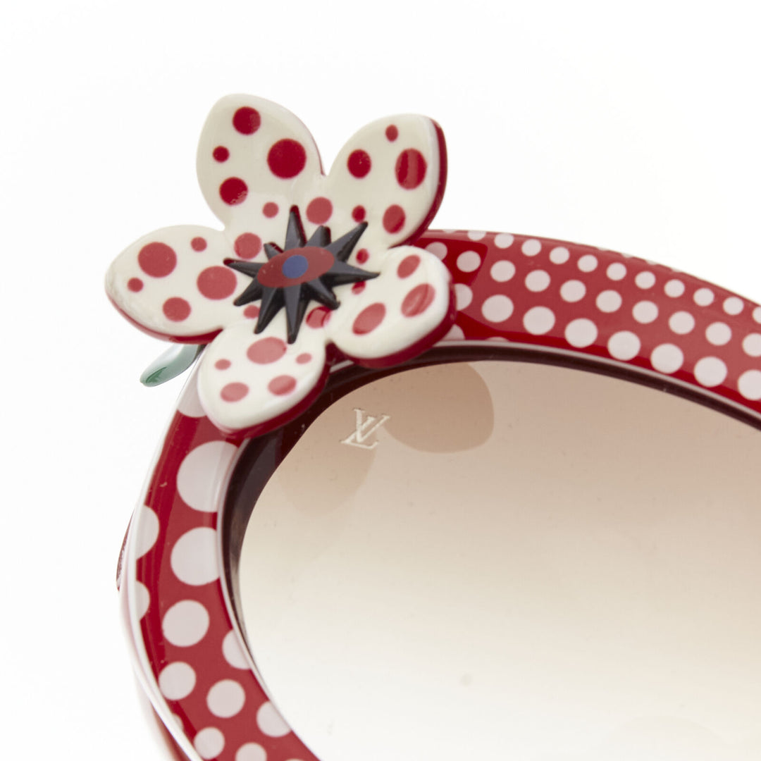rare LOUIS VUITTON 2012 Kusama Vintage red white floral polka dots sunglasses