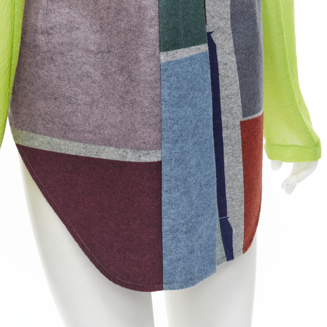 vintage Runway COMME DES GARCONS '95 colorblock green sleeves layered vest M