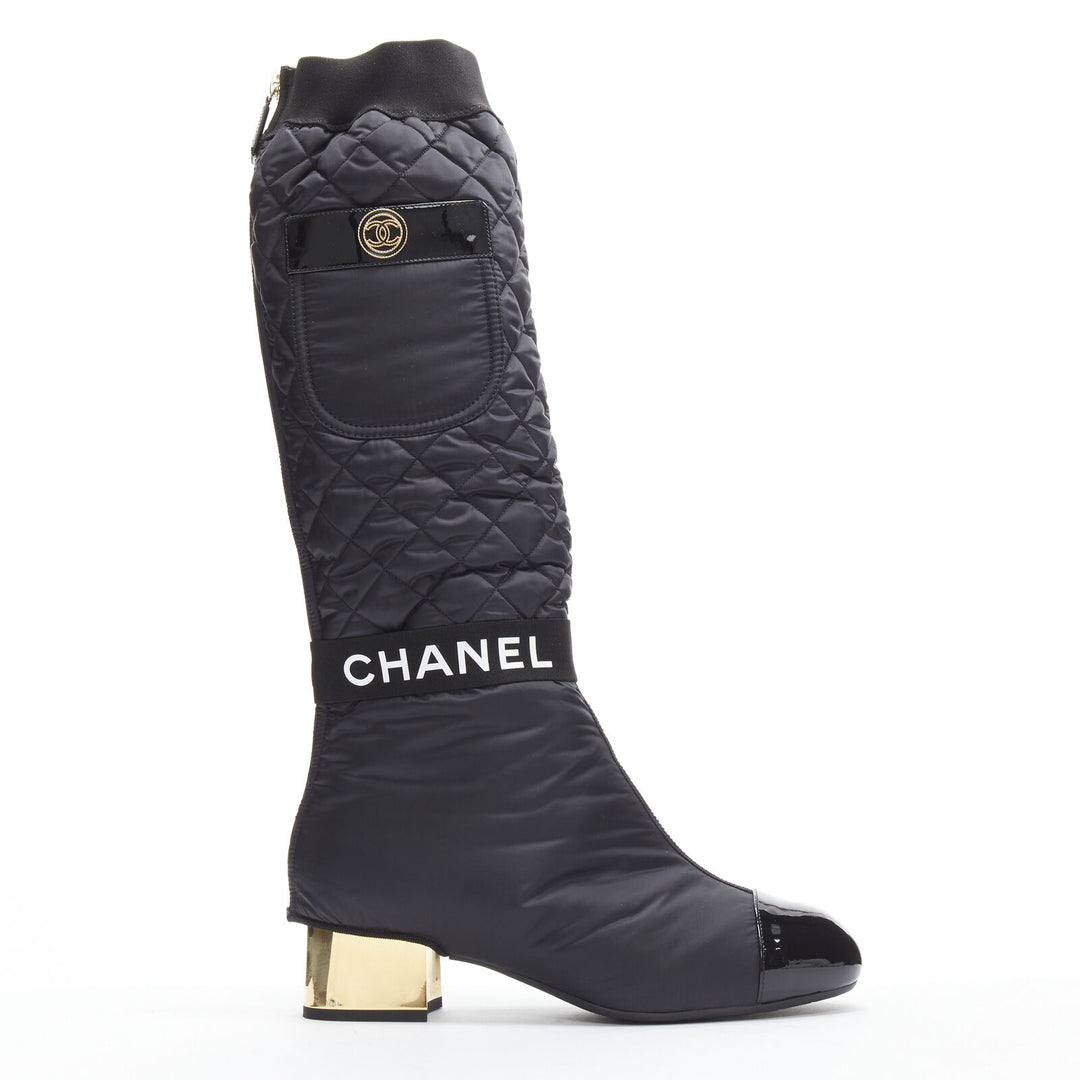 Authentic Chanel Black Solid Fabric Boot on sale at JHROP. Luxury Designer  Consignment Resale @jhrop_official