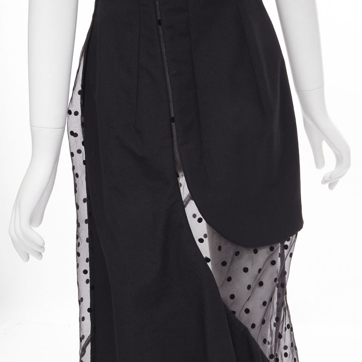 vintage Runway COMME DES GARCONS 1997 black polka dot panel asymmetric dress M