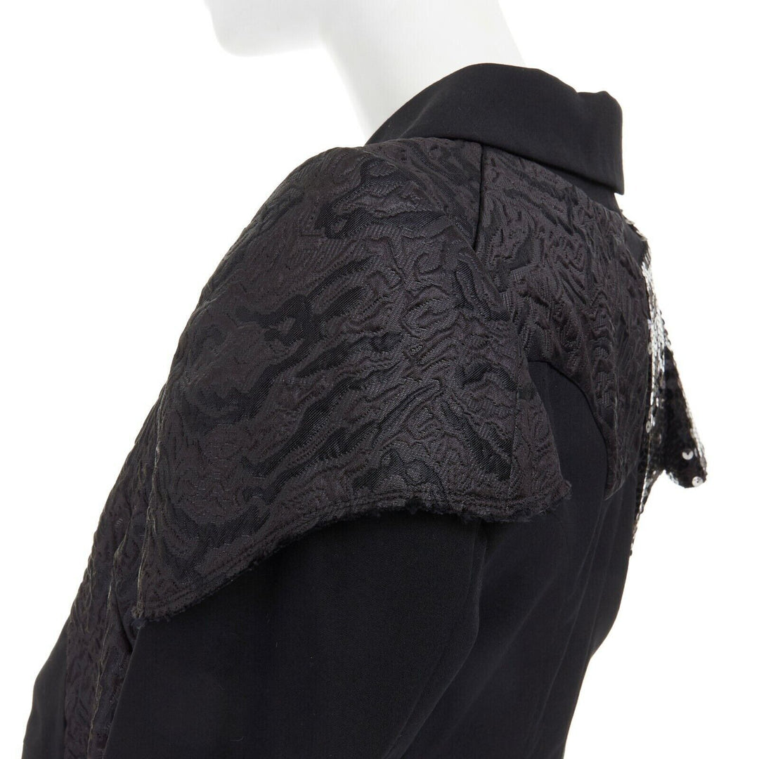 runway COMME DES GARCONS 2010 sequins brocade blazer biker shorts belt set S