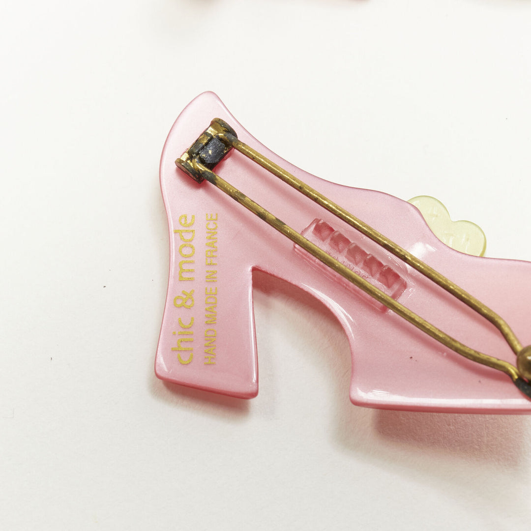 CHIC & MODE Alexandre Zouari LOT OF 3 pink ballerina shoes hair clip