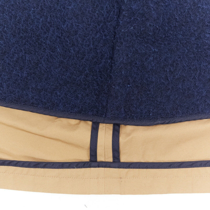 DRIS VAN NOTEN mens khaki navy blue duo-colour trench-coat removable inner Small