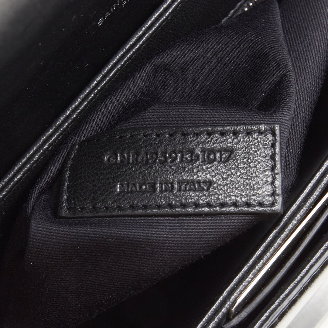 SAINT LAURENT Babylone black smooth leather top handle  flap crossbody bag