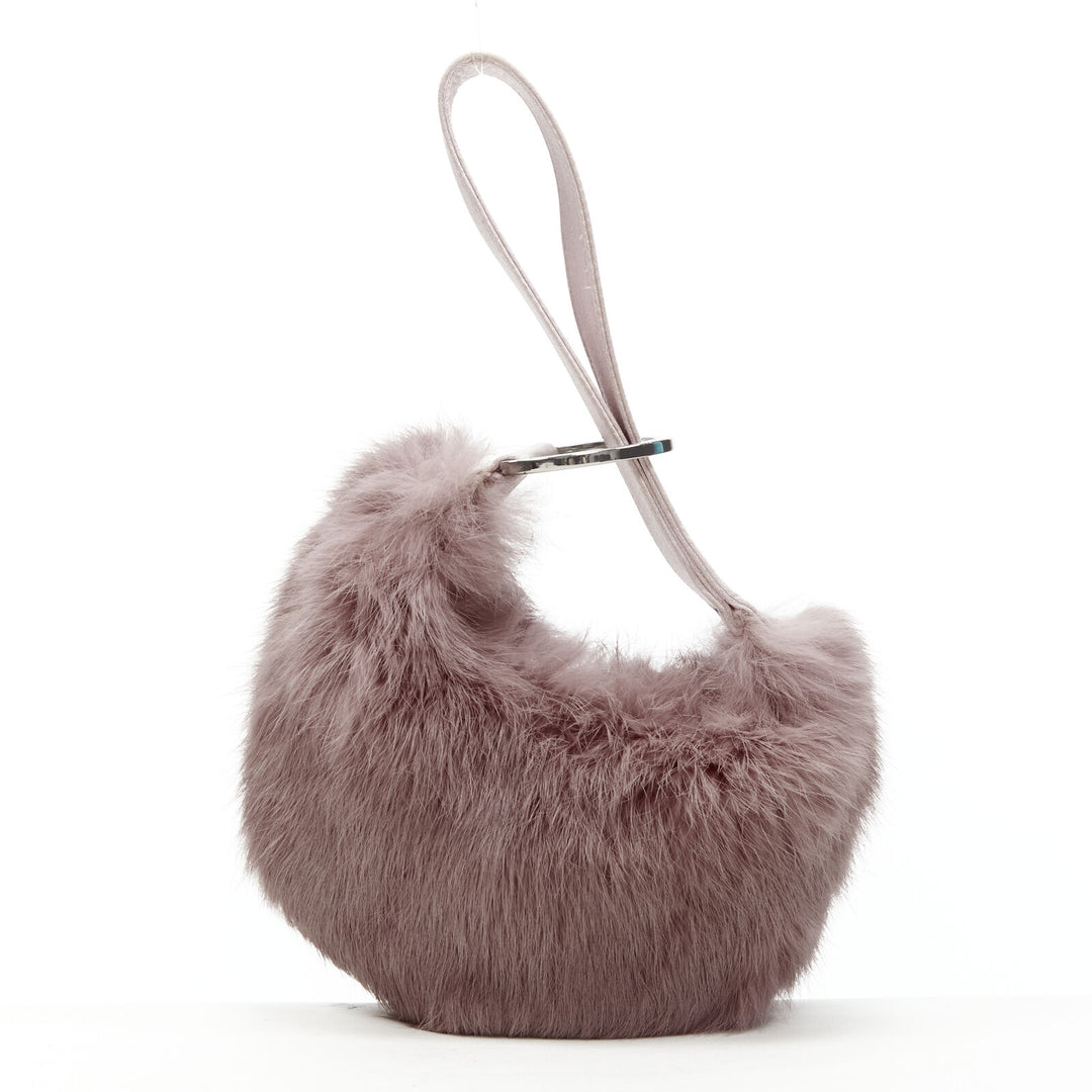 Authentic Gucci Mauve Solid Fur Bag on sale at JHROP. Luxury