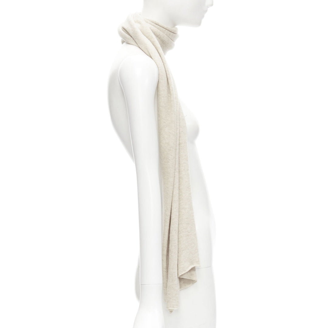 BRUNELLO CUCINELLI 100% cashmere beige rolled edges scarf