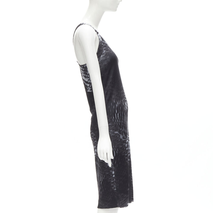 GUCCI TOM FORD 2000 Runway Vintage black white one shoulder dress IT38 XS