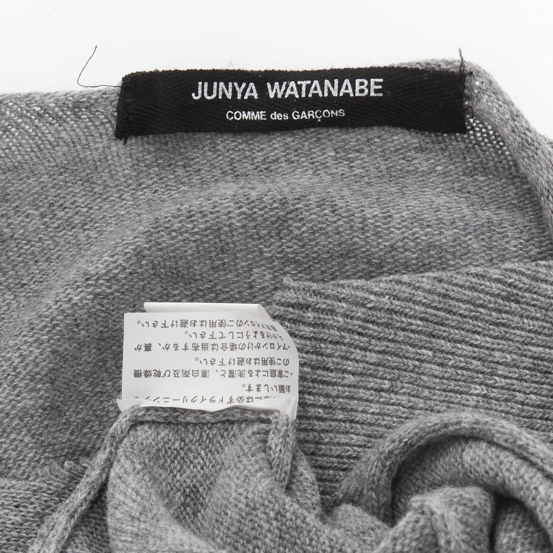 vintage JUNYA WATANABE 1992 grey wool deconstructed extra long sleeve sweater