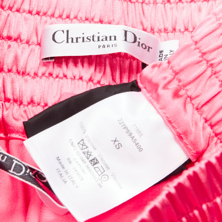 CHRISTIAN DIOR 2022 Dior Vibe pink satin black panels boxing shorts XS