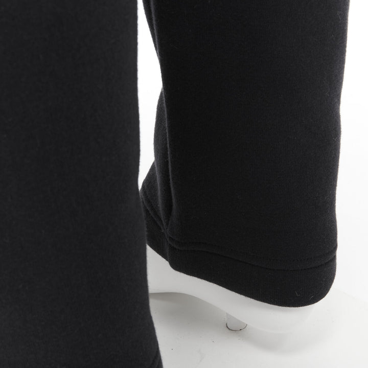 BOTTEGA VENETA black cotton waist band heavy cotton wide leg sweat pants IT48 M
