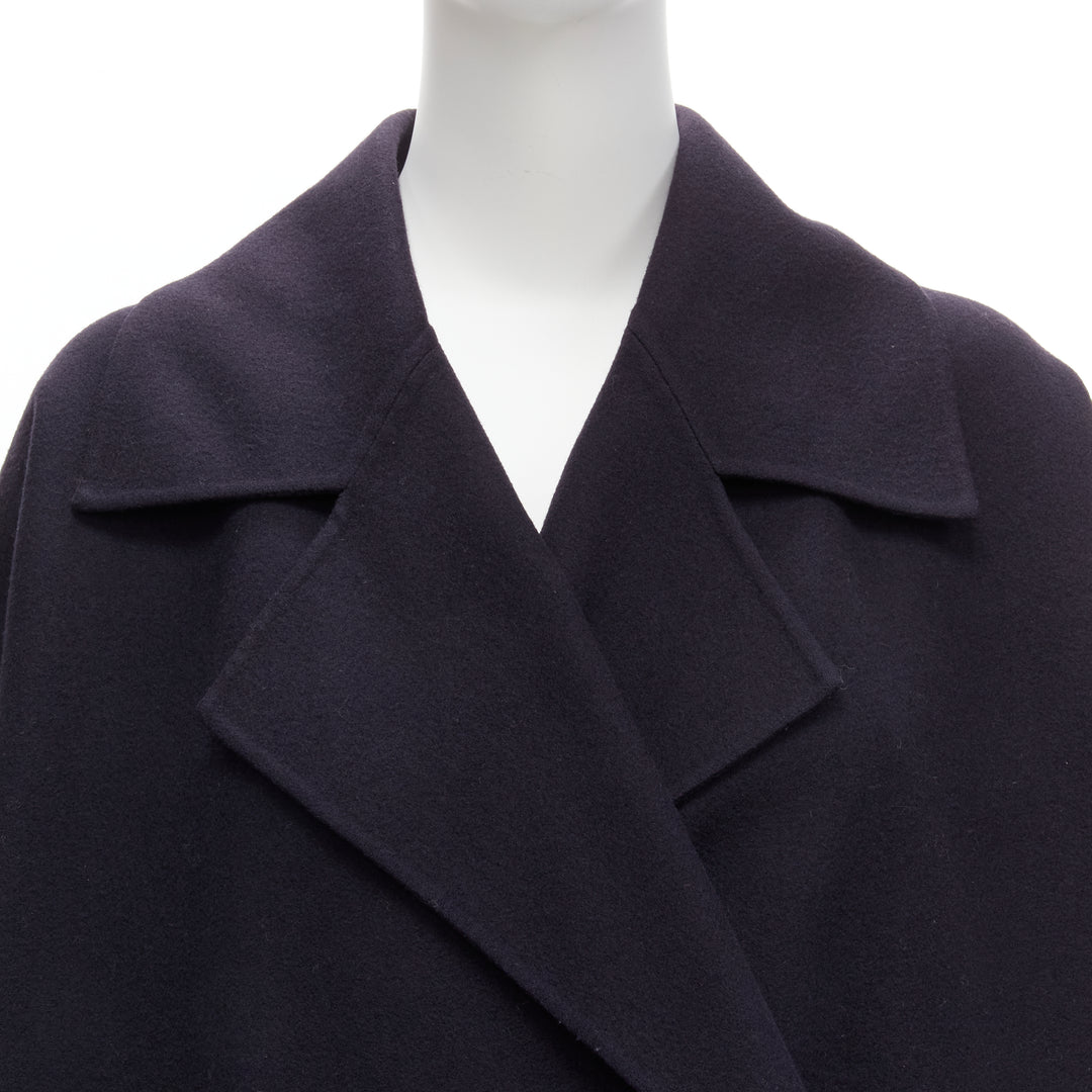 ISSEY MIYAKE Vintage navy blue double breasted wide cut cocoon coat L