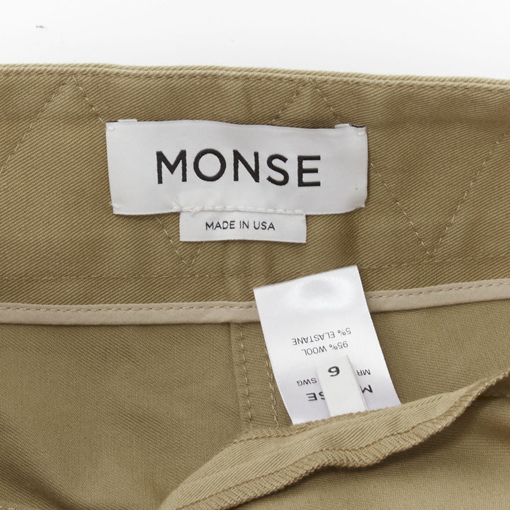 MONSE wool blend deconstructed waist band patchwork carpenter cargo jeans US6 M