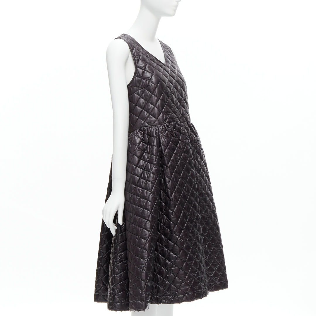 COMME DES GARCONS TRICOT 2014 black quilted nylon voluminous mou mou dress S