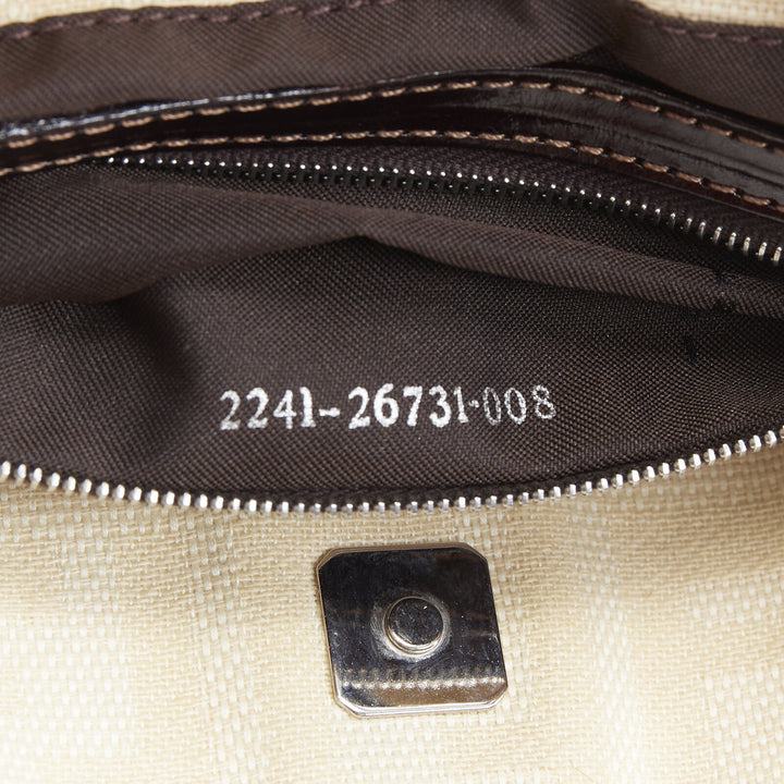vintage FENDI Zucca FF Monogram beige canvas leather 90's top handle tote bag