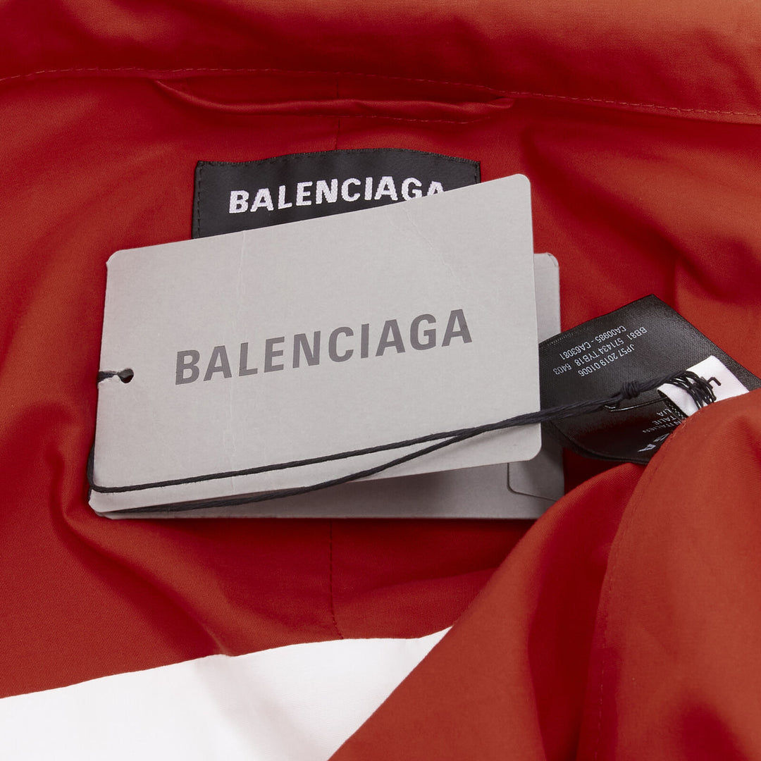 BALENCIAGA Y2K red white colorblocked logo embroidered track jacket IT50 L