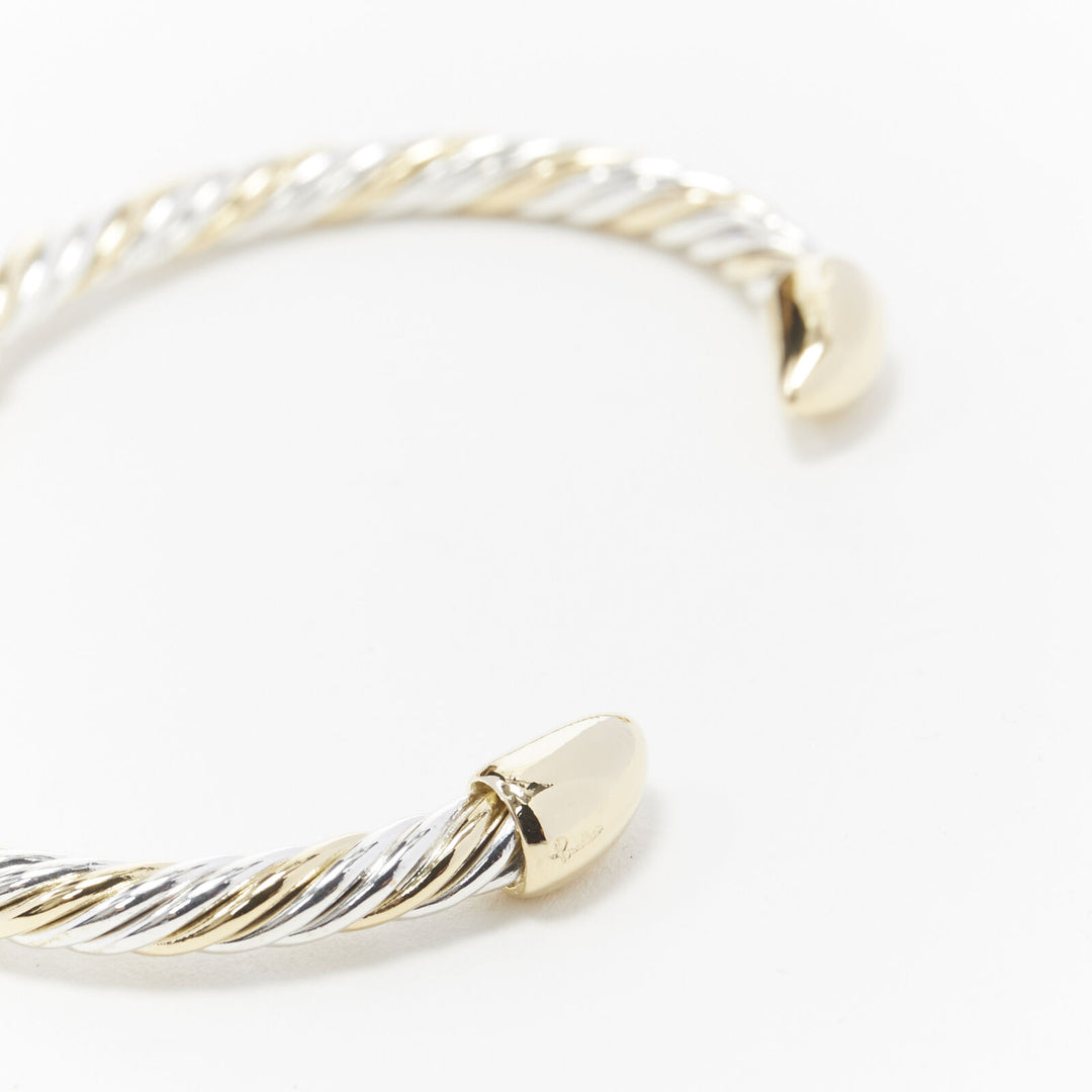 vintage BVLGARI JEWELLERY 18k yellow white gold twist bangle cuff bracelet