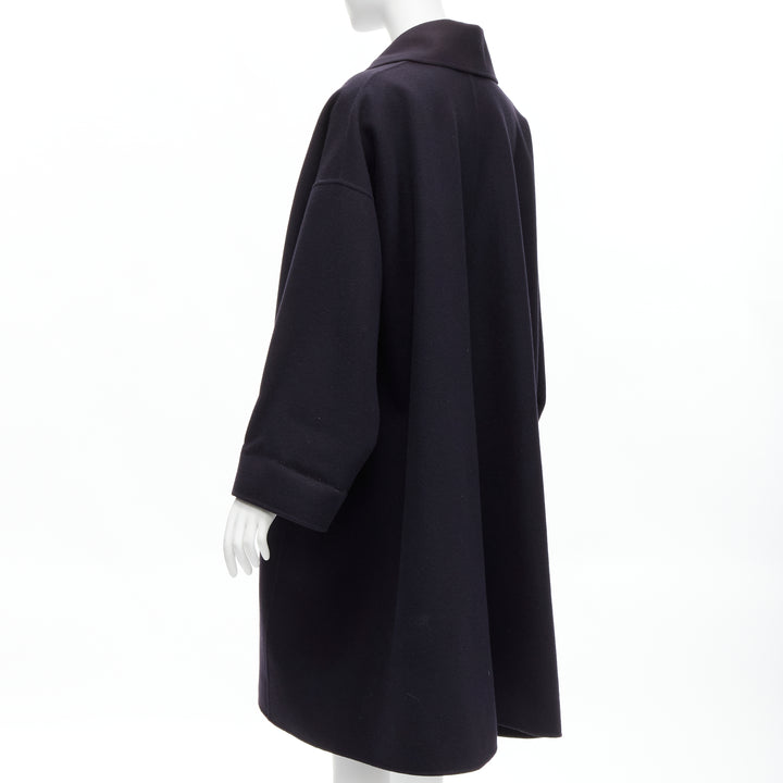 ISSEY MIYAKE Vintage navy blue double breasted wide cut cocoon coat L