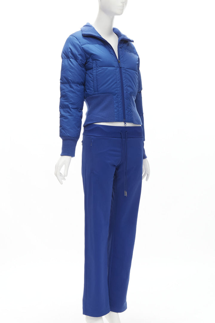 Y3 YOHJI YAMAMOTO ADIDAS blue nylon padded puffer jacket pants track suit sets