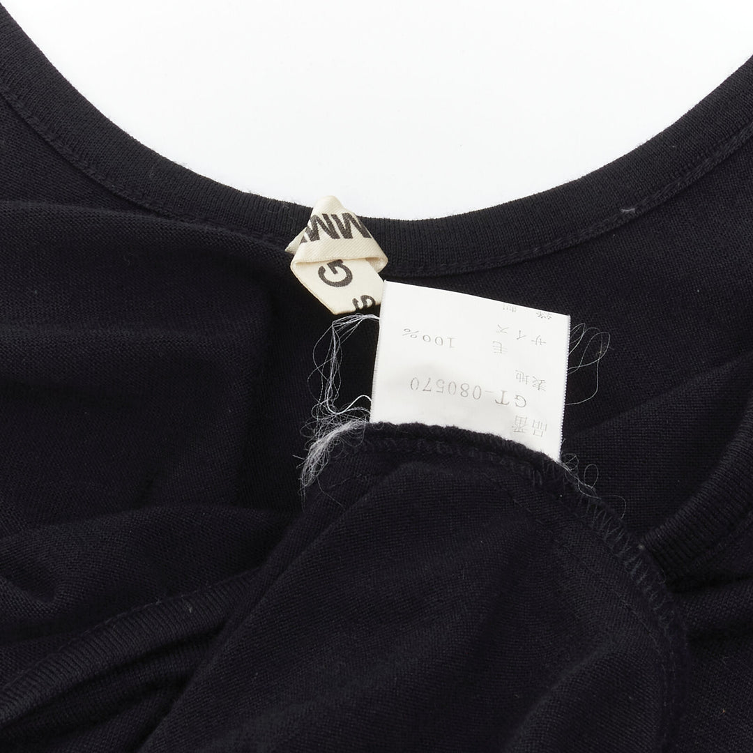 COMME DES GARCONS 1980s Vintage draped cut out detail scoop neck midi dress M