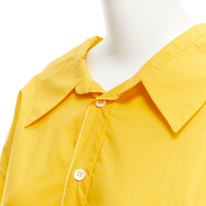 MARNI egg yolk yellow cotton spread collar knee length shirt dress IT36 XS