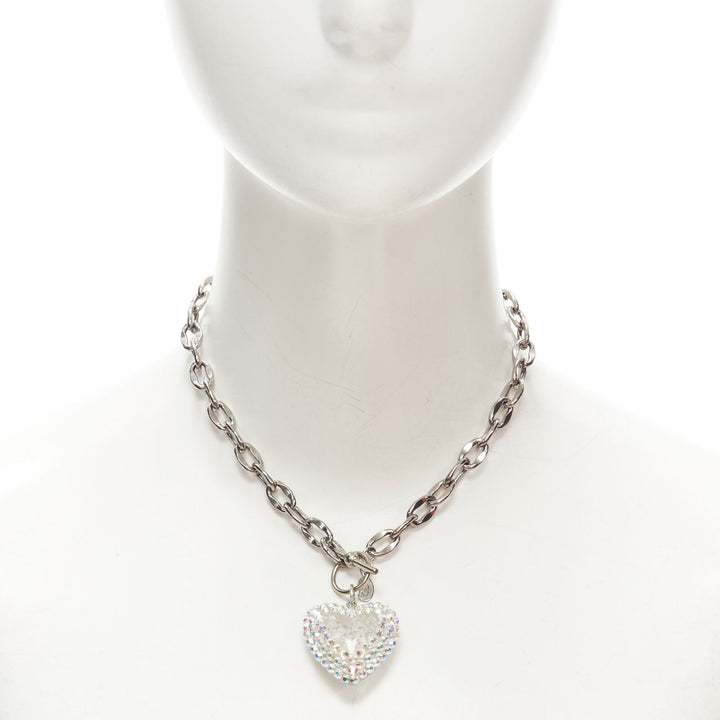 TARINA TARANTINO Lot of 3 Y2K jewel rhinestone heart silver chain necklace