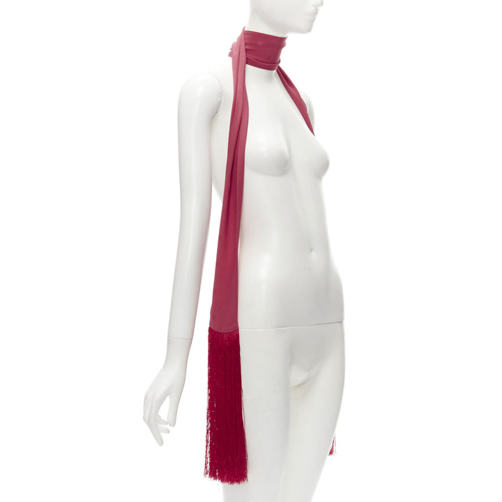 FENDI 100% silk FF monogram jacquard fringe extra long scarf