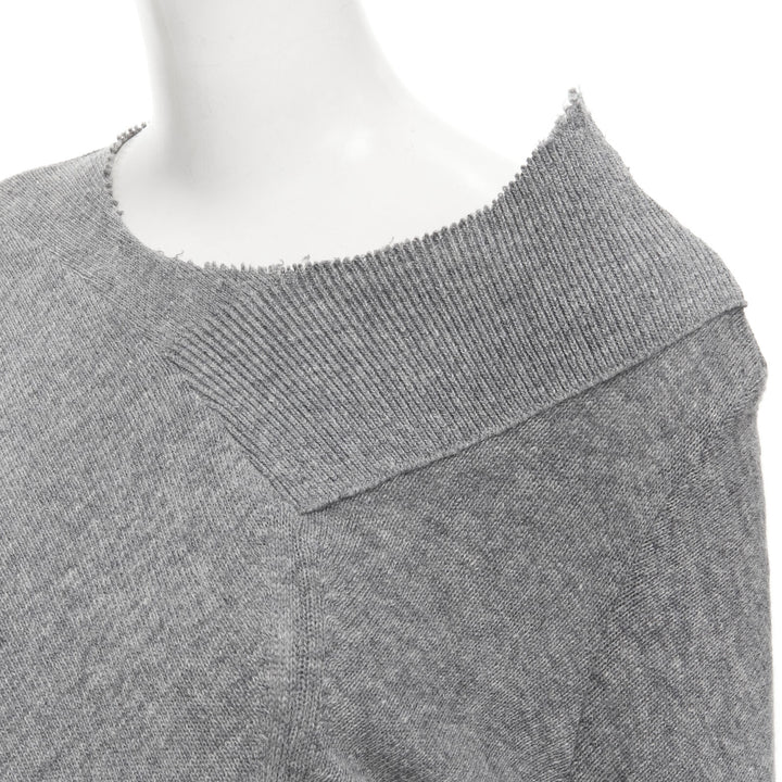vintage JUNYA WATANABE 1992 grey wool deconstructed extra long sleeve sweater