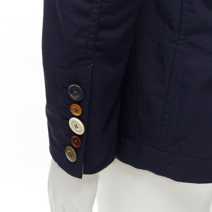 UNDERCOVER 2014 But Beautiful navy satin trim button embellished blazer JP2 M