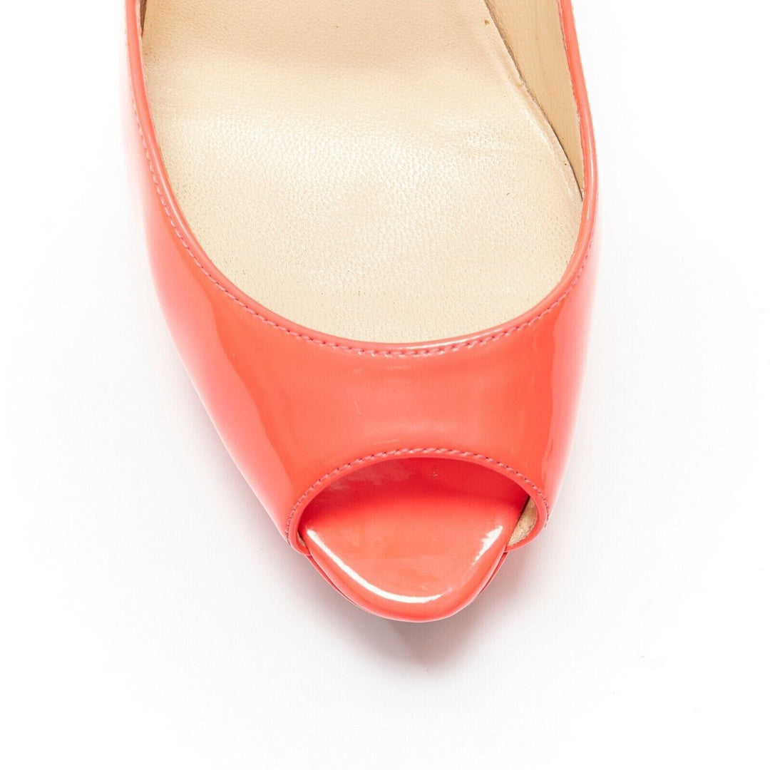 CHRISTIAN LOUBOUTIN Lady Peep 130 fuchsia hot pink platform high heel shoes EU36