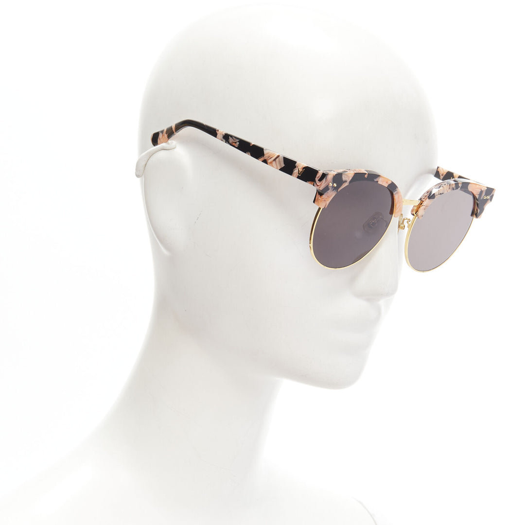 GENTLE MONSTER Moon Cut orange black acetate half frame sunglasses