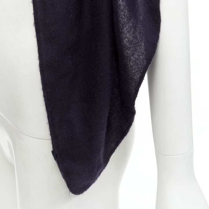 GIORGIO ARMANI 100% cashmere black soft half moon scarf