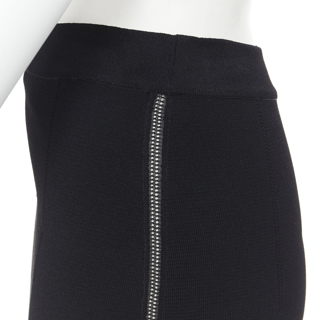 OSCAR DE LA RENTA 2016 black viscose knit knee length bodycon pencil skirt XS