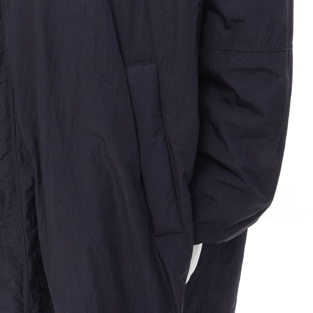 BALENCIAGA Demna 2018 navy blue padded logo cotton lined puffer coat IT46 XS