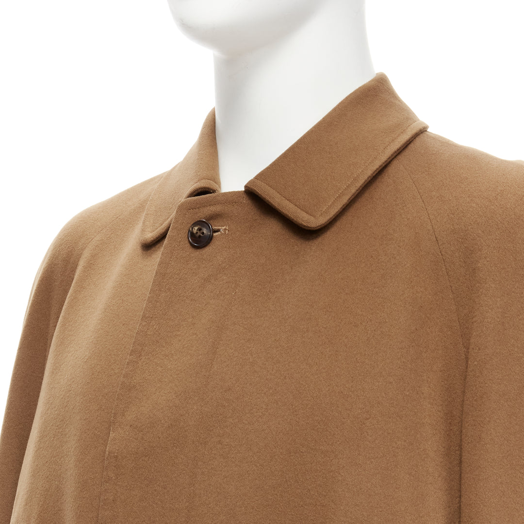 LORO PIANA 100% cashmere brown invisible buttons minimal coat XS